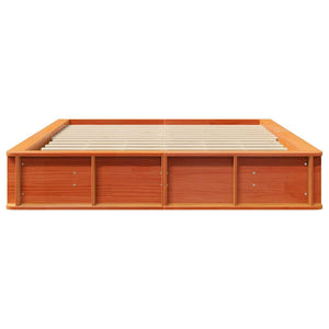 Sängram Vaxbrun 150 x 200 cm Massiv furu