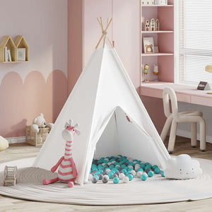 Teepee Tält Vit 120 x 120 x 150 cm Tyg och Plast