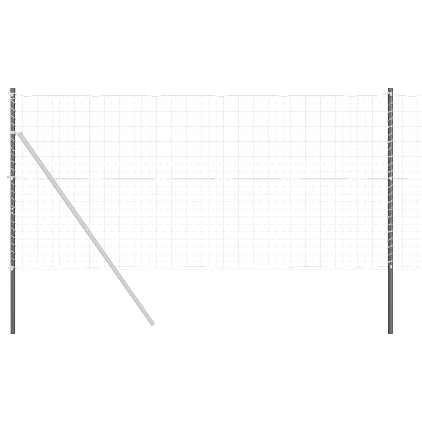 Stängselstolpe 2 pcs Grå Pulverlackerad stål