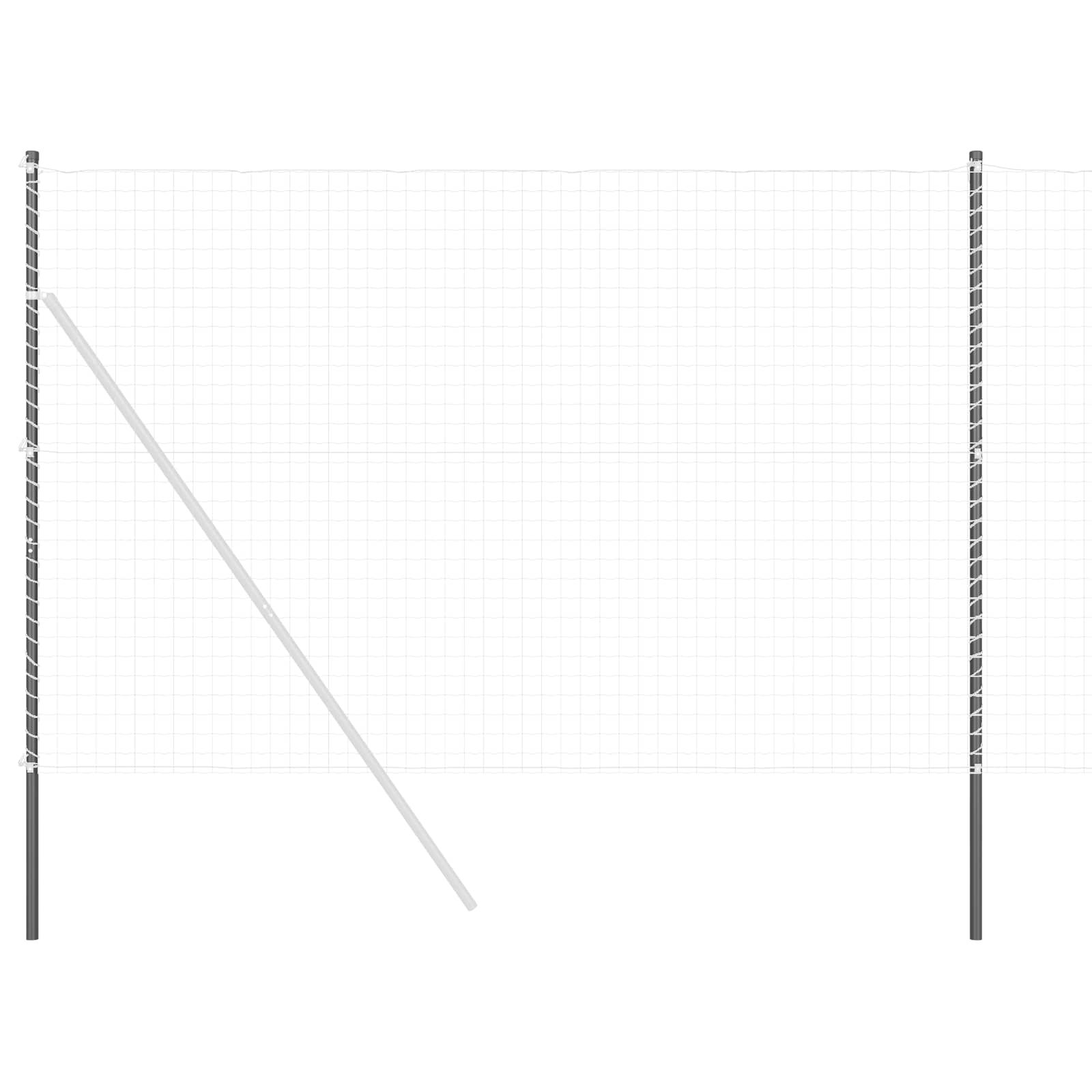 Stängselstolpe 12 pcs Grå Pulverlackerad stål