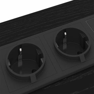 Nattduksbord med låda Svart Ek 30 x 48 x 61 cm Konstruerat trä