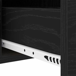 Nattduksbord med låda Svart Ek 30 x 48 x 61 cm Konstruerat trä