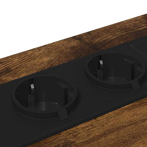 Nattduksbord 2 pcs Rökt ek 42 x 41 x 56 cm Konstruerat trä