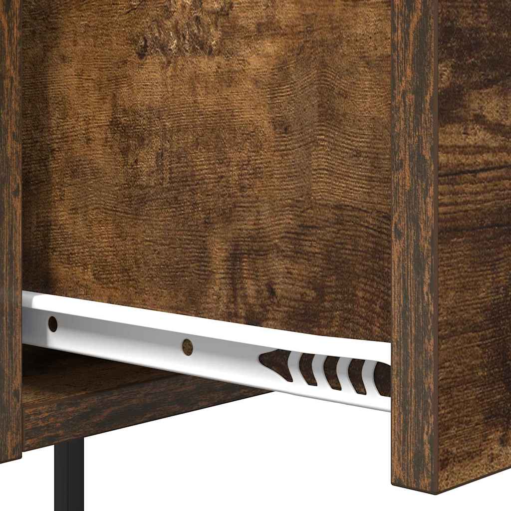 Nattduksbord 2 pcs Rökt ek 42 x 41 x 56 cm Konstruerat trä