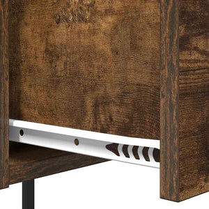 Nattduksbord 2 pcs Rökt ek 42 x 41 x 56 cm Konstruerat trä