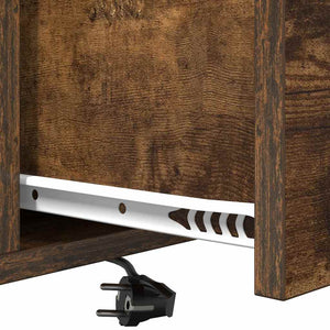 Nattduksbord med låda Rökt ek 42 x 41 x 56 cm Konstruerat trä