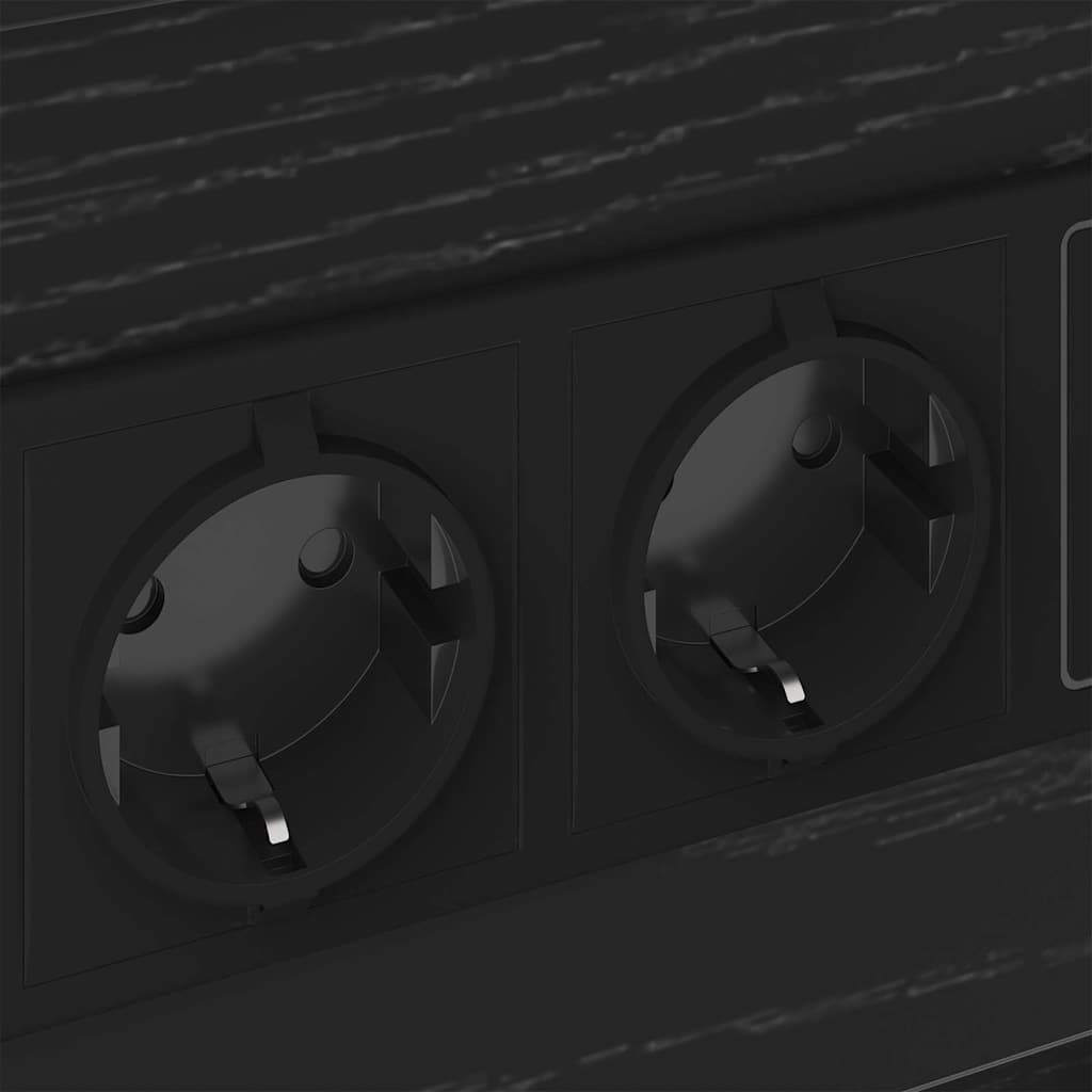 Nattduksbord med låda Svart Ek 40 x 31 x 60 cm Konstruerat trä