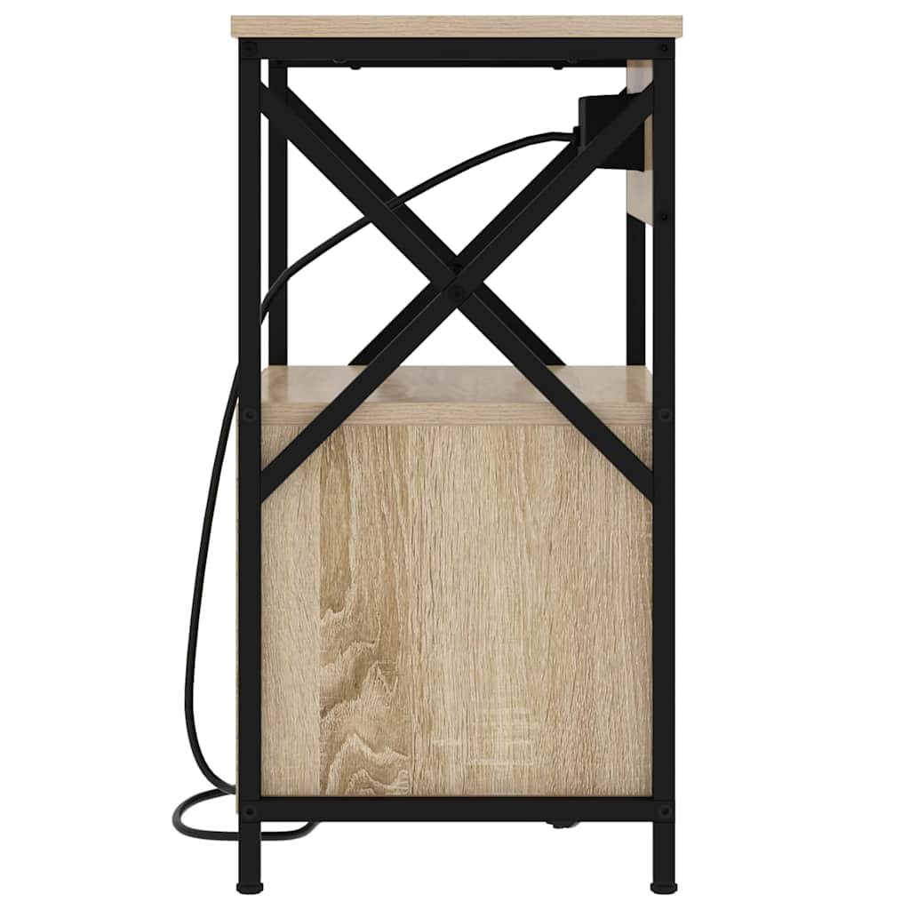 Nattduksbord med låda Sonoma-ek 40 x 31 x 60 cm Konstruerat trä