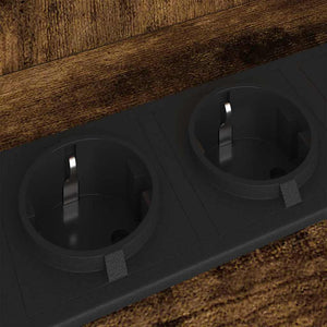 Nattduksbord med hylla Rökt ek 40 x 40 x 61 cm Konstruerat trä