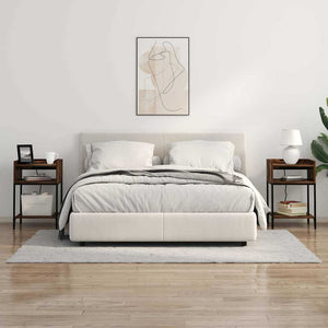 Nattduksbord med hylla Rökt ek 40 x 40 x 61 cm Konstruerat trä