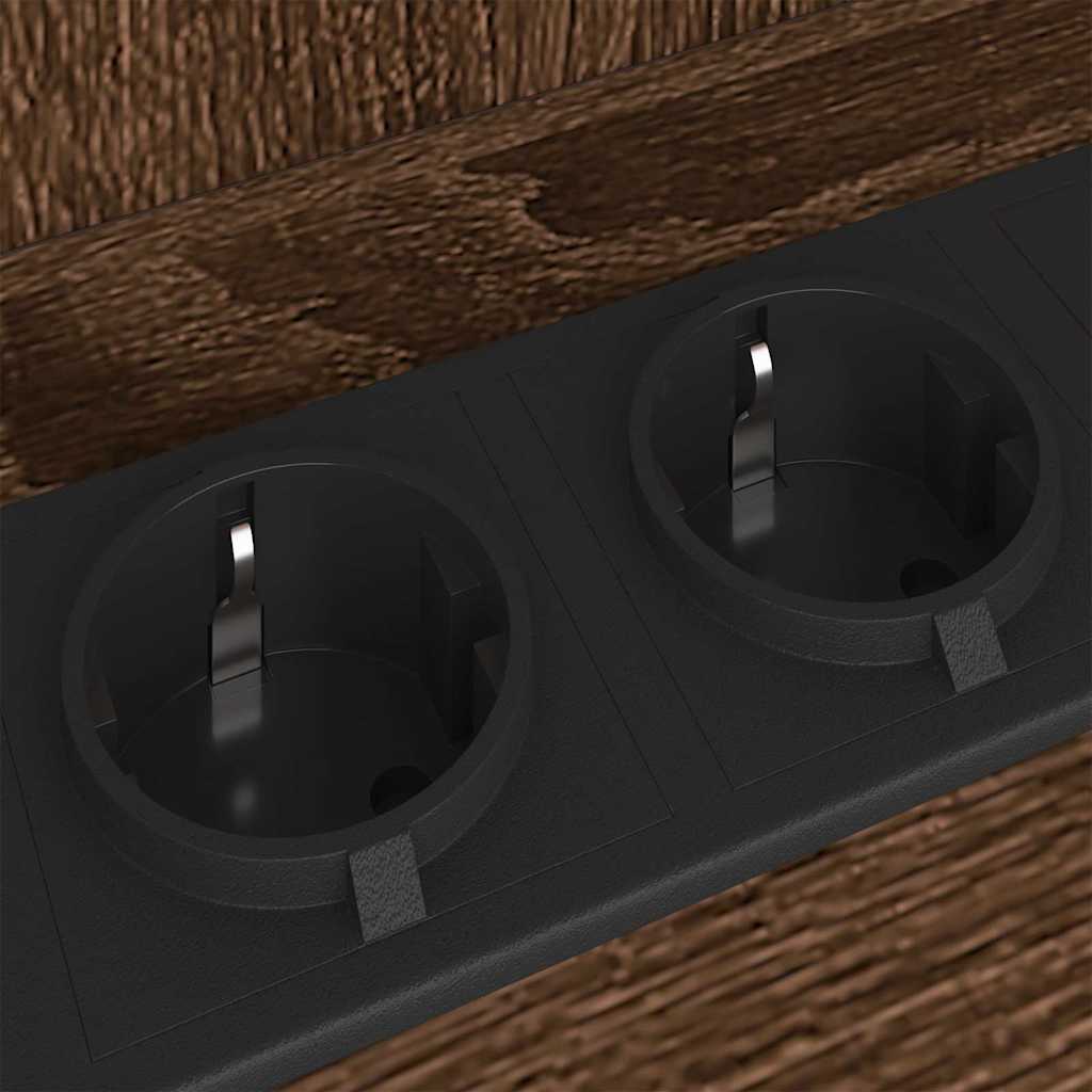 Nattduksbord med hylla Brun Ek 40 x 40 x 61 cm Konstruerat trä