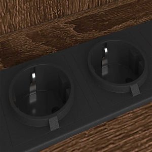 Nattduksbord med hylla Brun Ek 40 x 40 x 61 cm Konstruerat trä