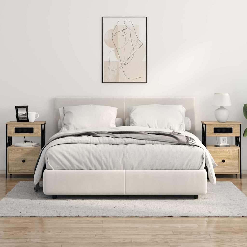 Nattduksbord med låda Sonoma-ek 40 x 31 x 60 cm Konstruerat trä