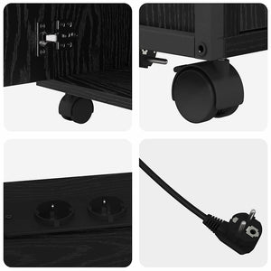 Skåp med laddstation Svart Ek 61 x 46 x 67 cm Konstruerat trä