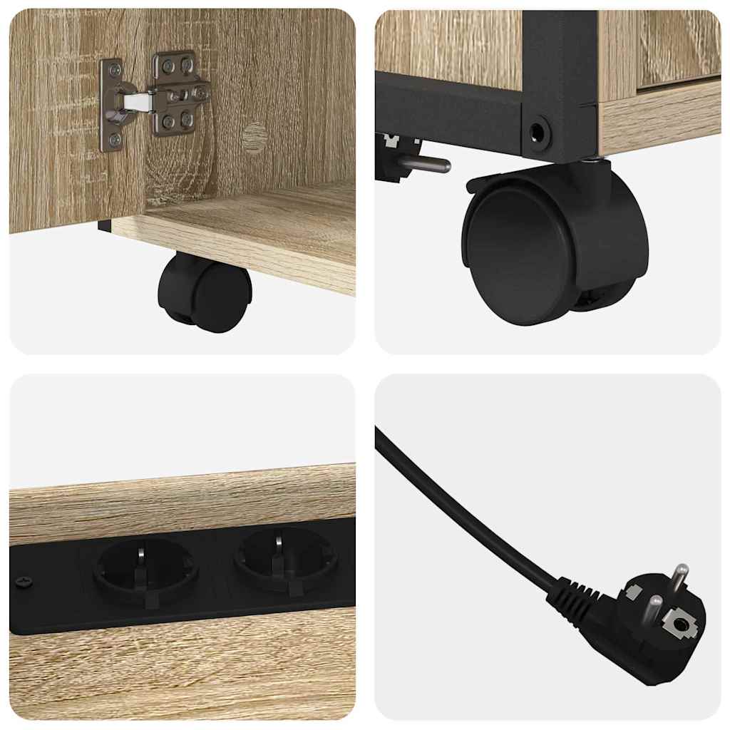 Skåp med laddstation Sonoma-ek 61 x 46 x 67 cm Konstruerat trä