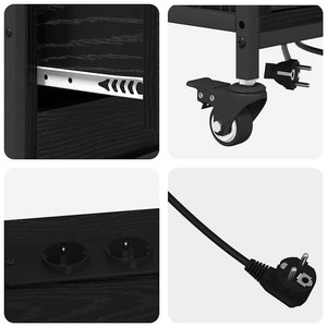 Skåp med laddstation Svart Ek 76 x 41 x 72 cm Konstruerat trä