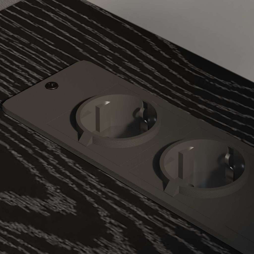 Skåp med laddstation Svart Ek 76 x 41 x 72 cm Konstruerat trä