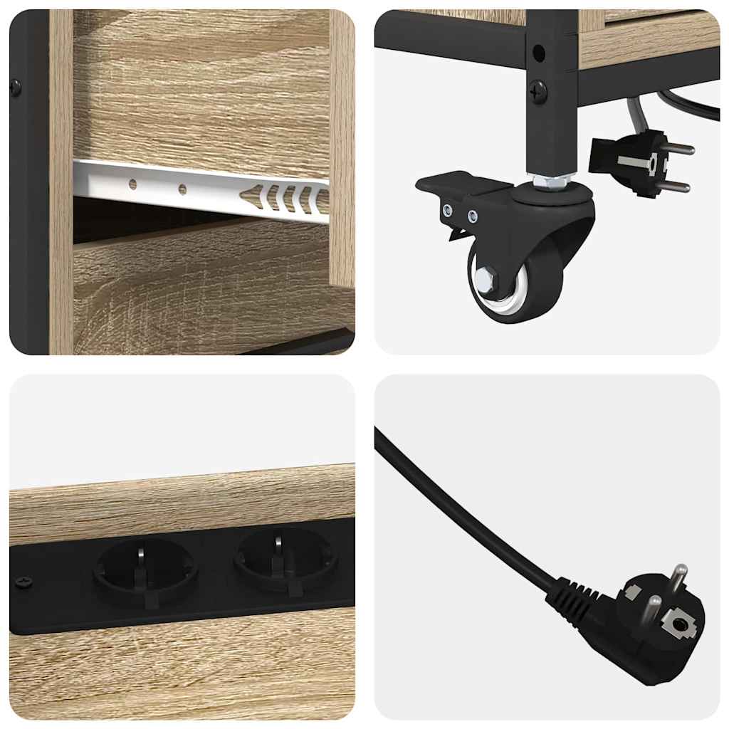 Skåp med laddstation Sonoma-ek 76 x 41 x 72 cm Konstruerat trä