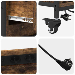 Skåp med laddstation Rökt ek 76 x 41 x 72 cm Konstruerat trä