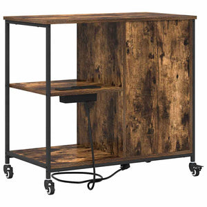 Skåp med laddstation Rökt ek 76 x 41 x 72 cm Konstruerat trä