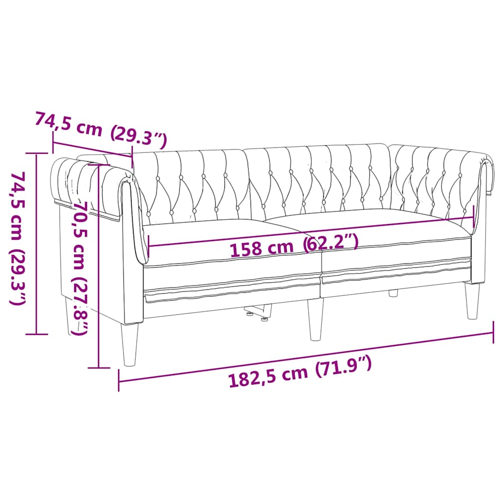 Soffa Brun 182,5 x 74,5 x 74,5 cm Polyester