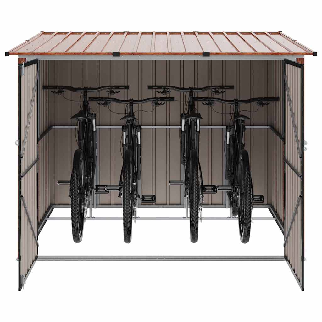 Cykelskjul 3 pcs Brun 216 x 207 x 158 cm Metall