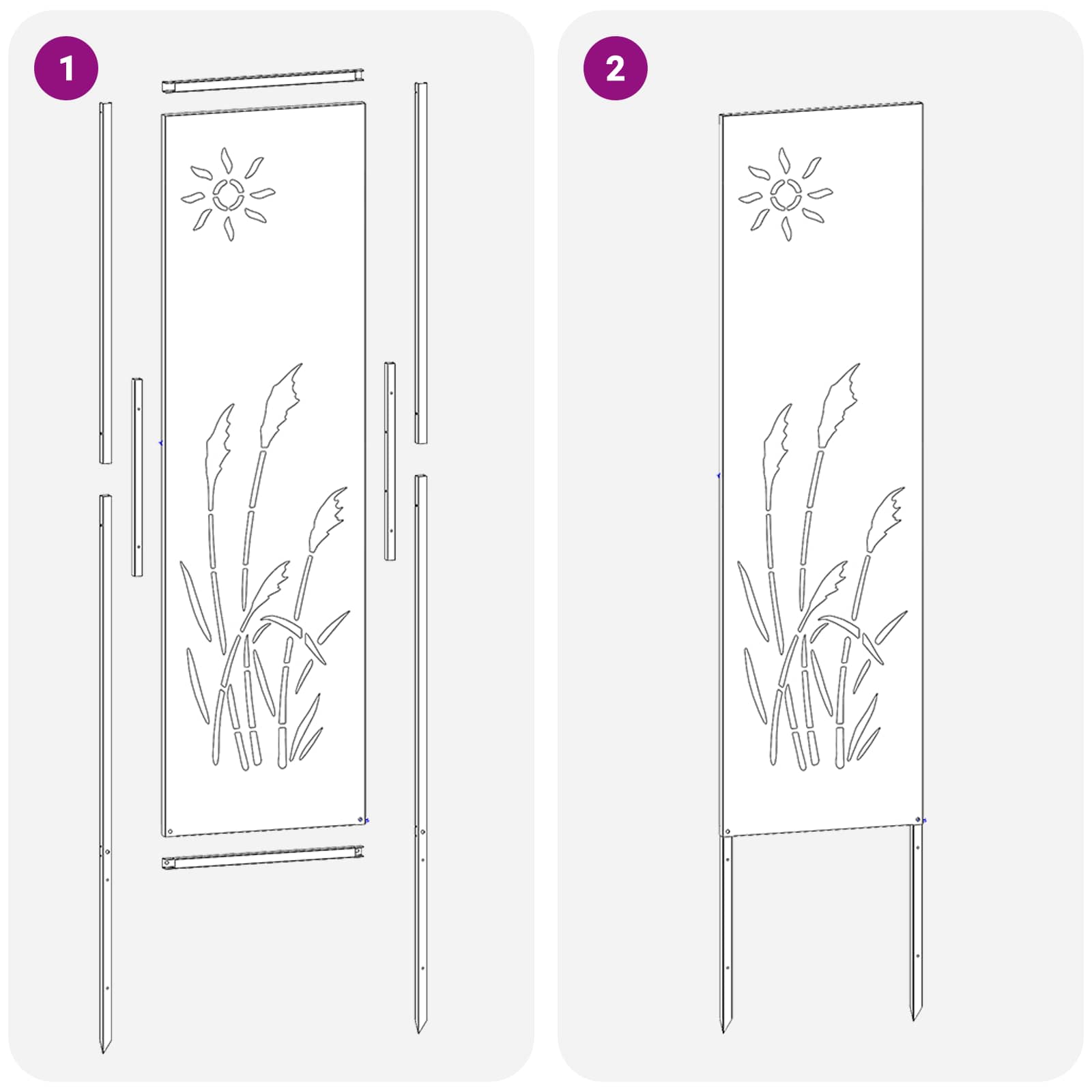 Trädgårds integritetsskärm Vit 32 x 140 cm Kallvalsat stål