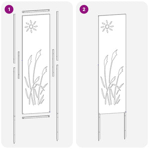 Trädgårds integritetsskärm Vit 32 x 140 cm Kallvalsat stål