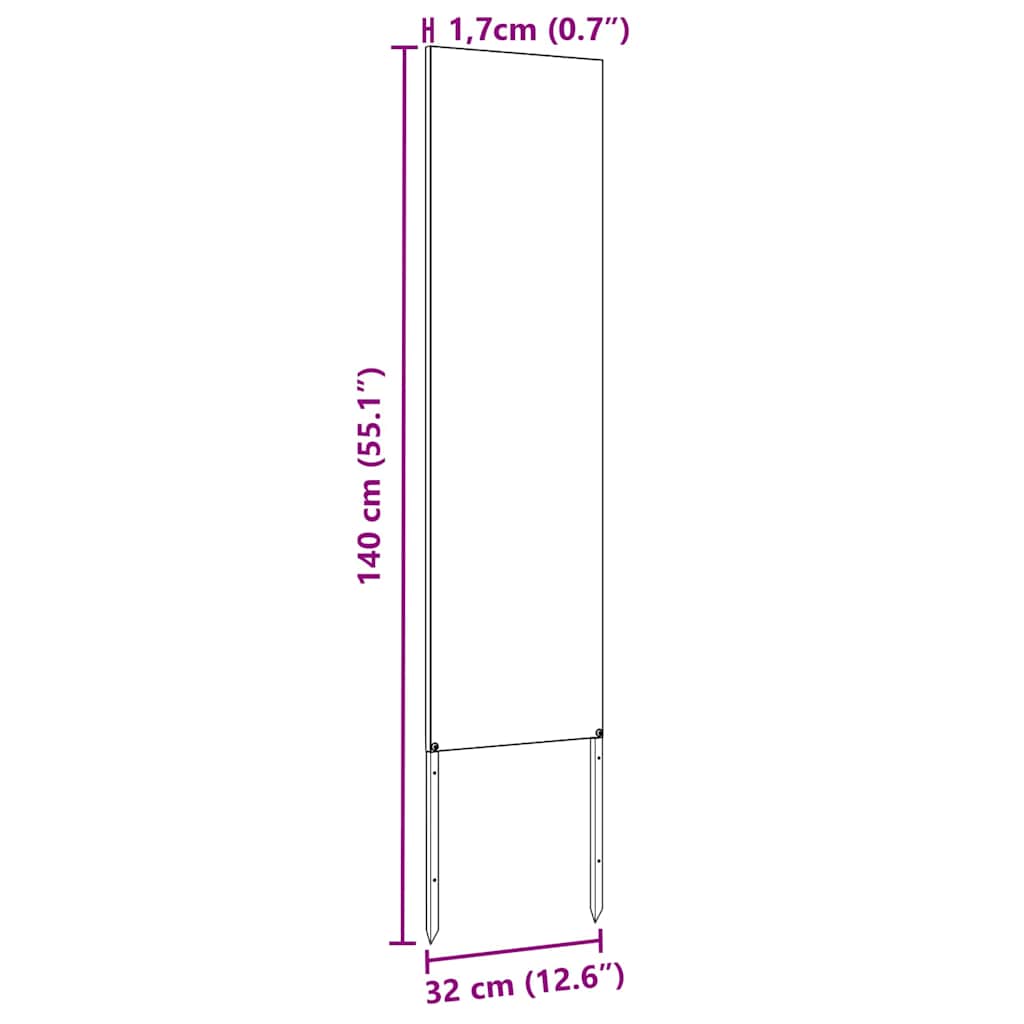 Trädgårds integritetsskärm Antracit 32 x 140 cm Kallvalsat stål