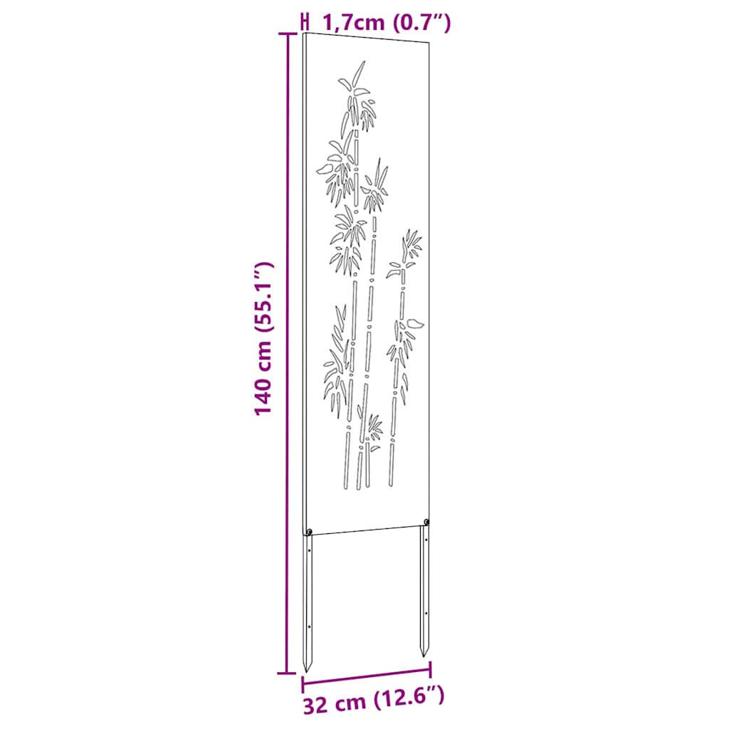 Trädgårds integritetsskärm Vit 32 x 140 cm Kallvalsat stål