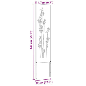 Trädgårds integritetsskärm Vit 32 x 140 cm Kallvalsat stål