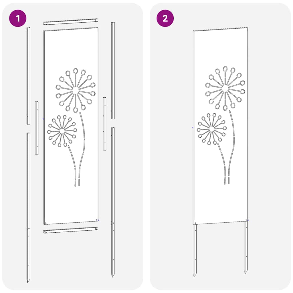 Trädgårds integritetsskärm Svart 32 x 140 cm Kallvalsat stål