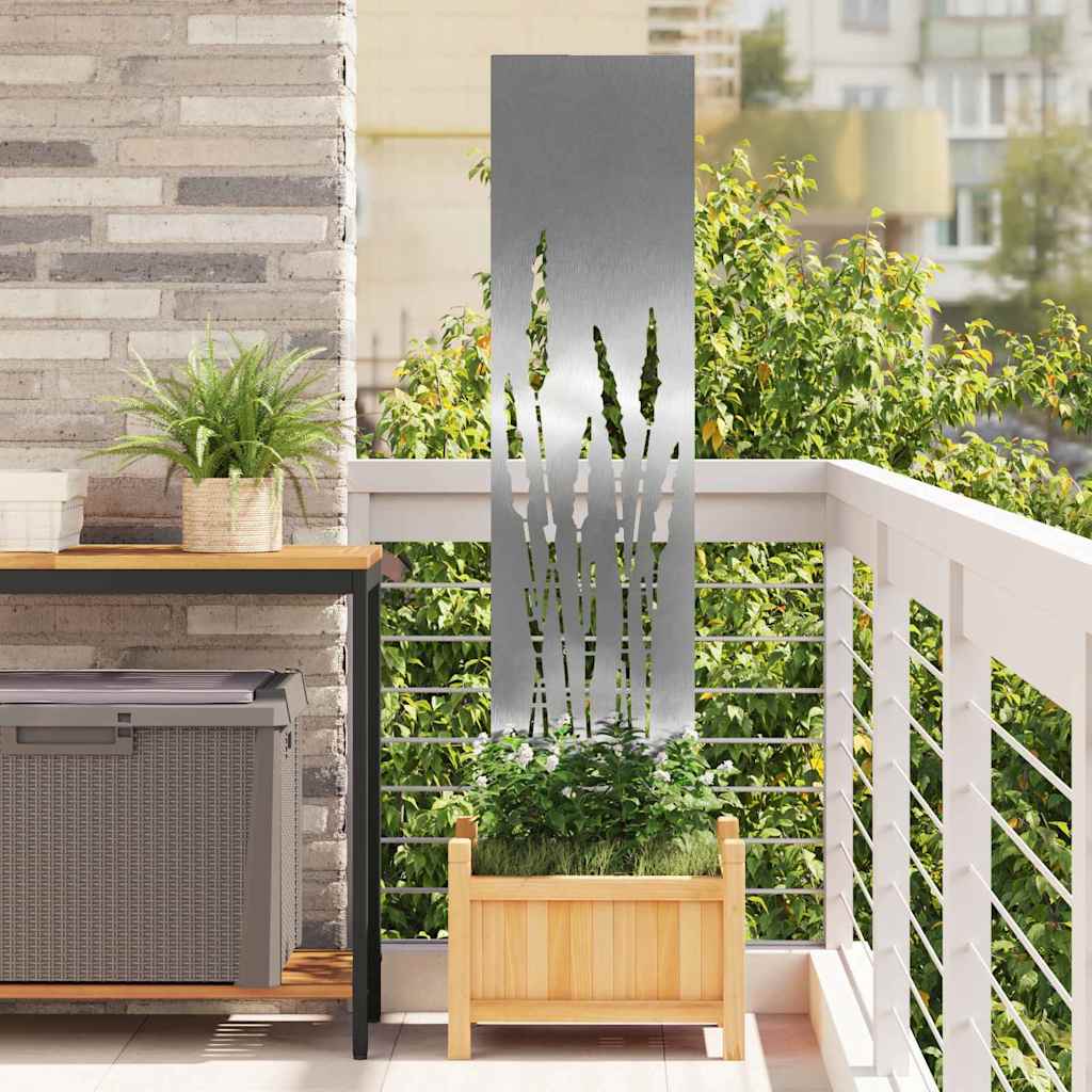 Trädgårds integritetsskärm Silver 32 x 140 cm Rostfritt stål