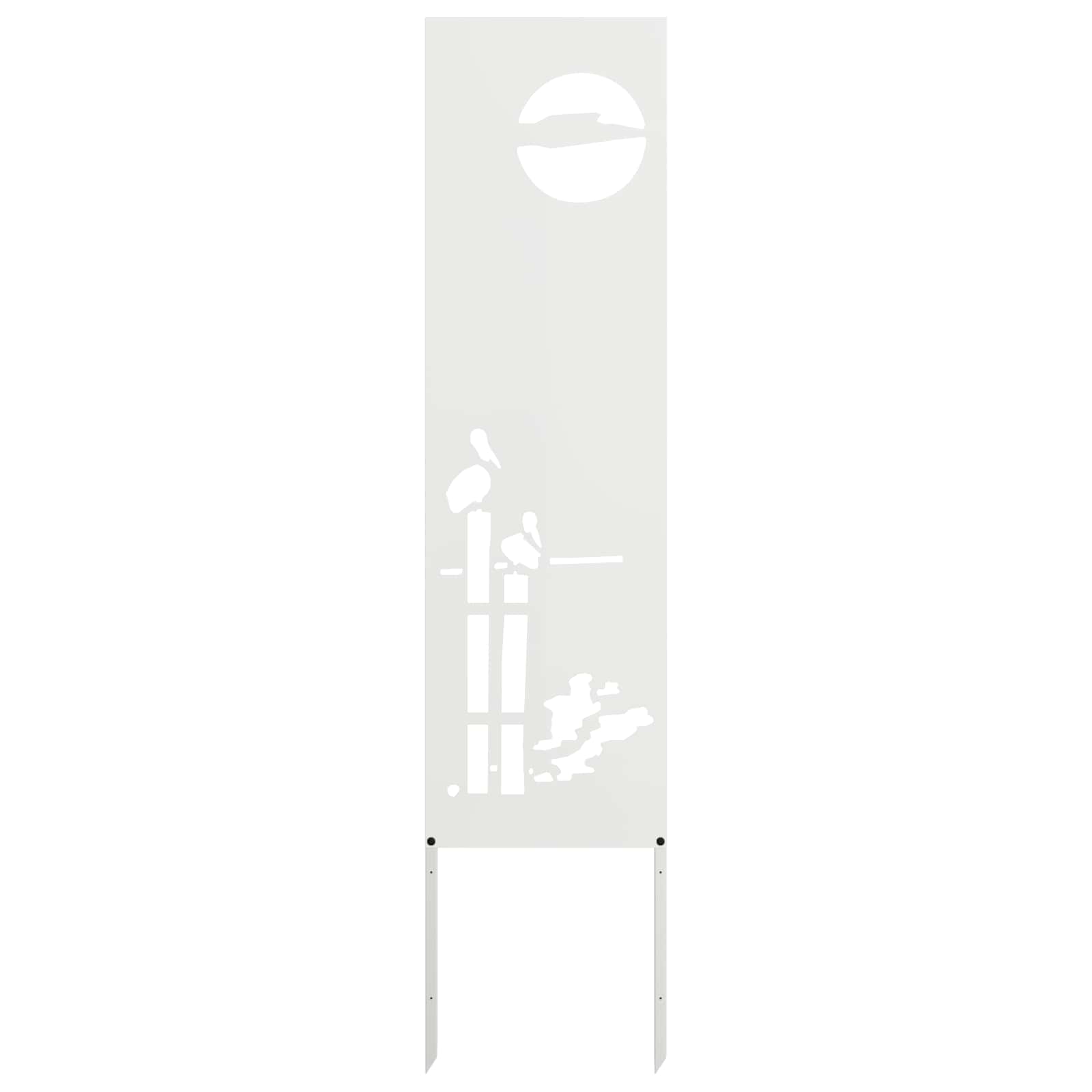 Trädgårds integritetsskärm Vit 32 x 140 cm Kallvalsat stål