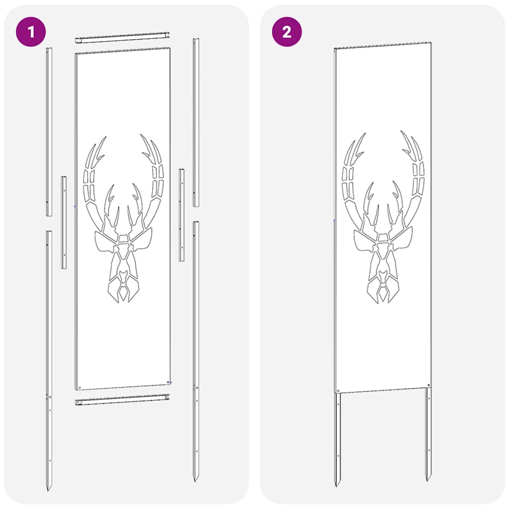 Trädgårds integritetsskärm Svart 32 x 140 cm Kallvalsat stål