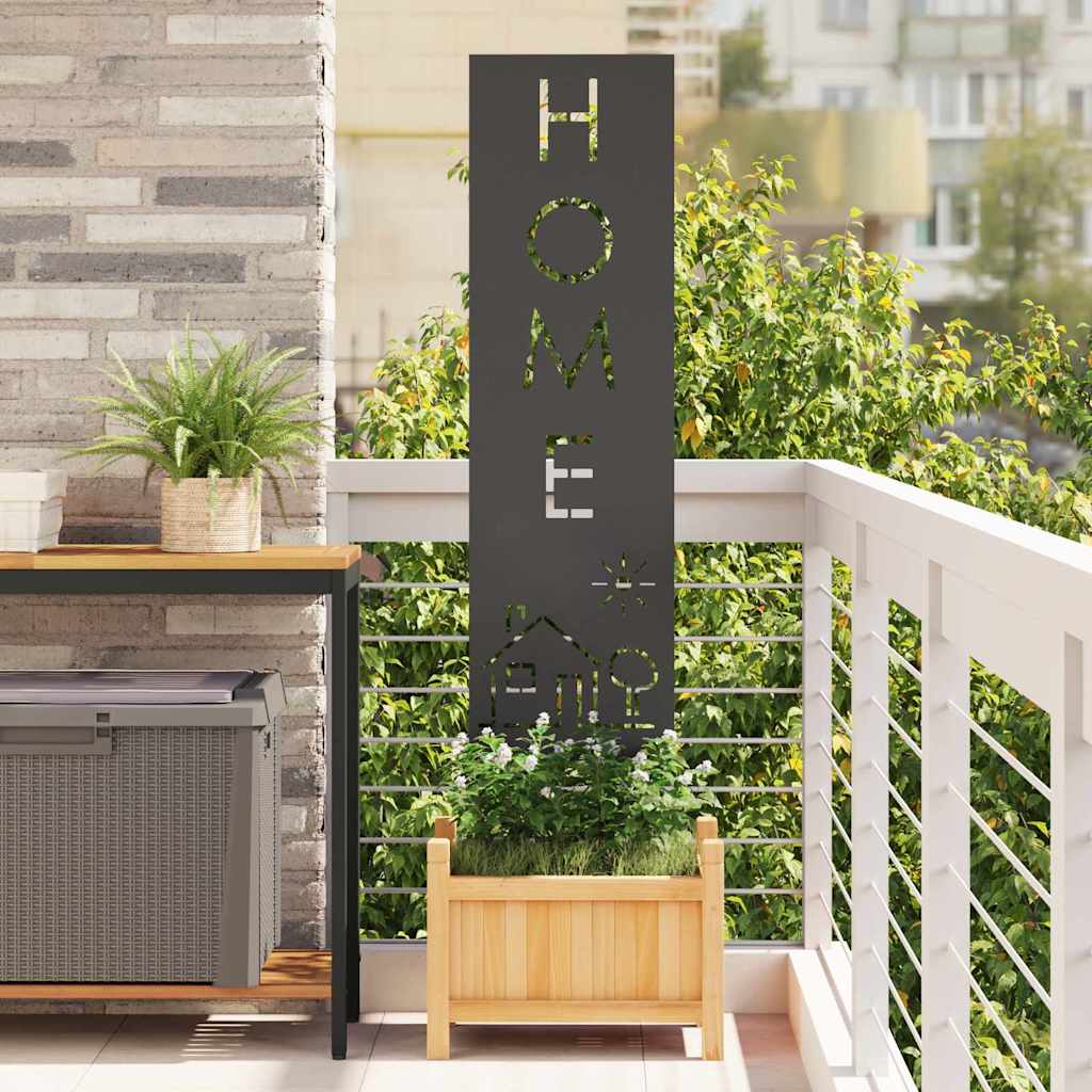 Trädgårds integritetsskärm Svart 32 x 140 cm Kallvalsat stål