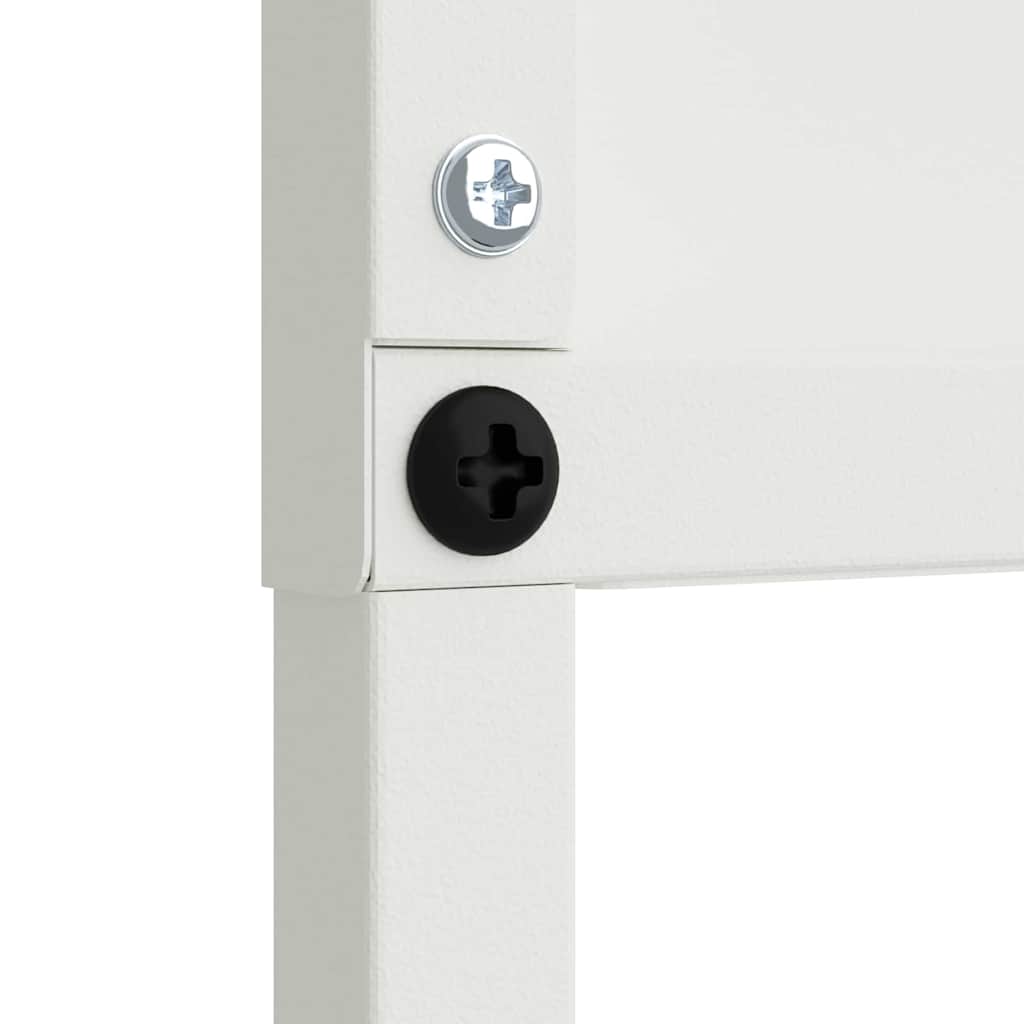 Trädgårds integritetsskärm Vit 32 x 140 cm Kallvalsat stål