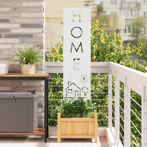 Trädgårds integritetsskärm Vit 32 x 140 cm Kallvalsat stål