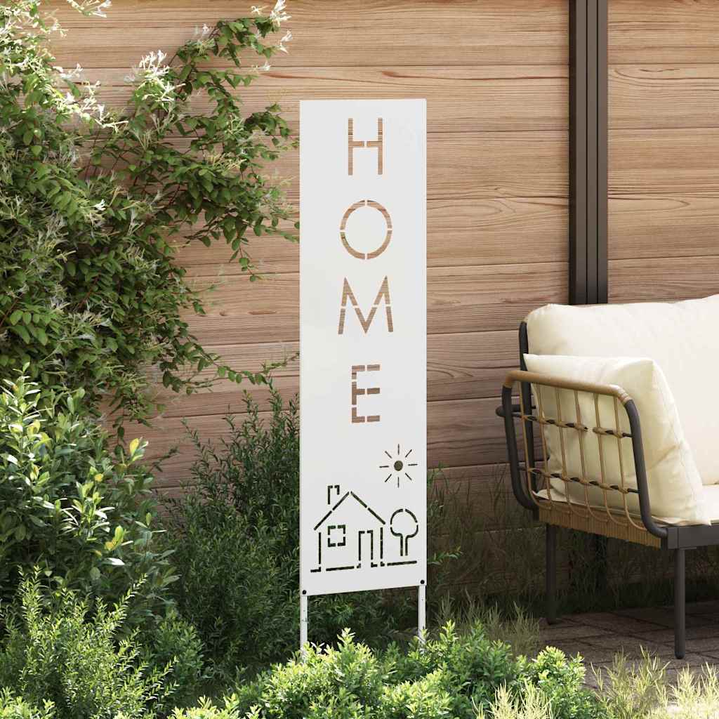 Trädgårds integritetsskärm Vit 32 x 140 cm Kallvalsat stål