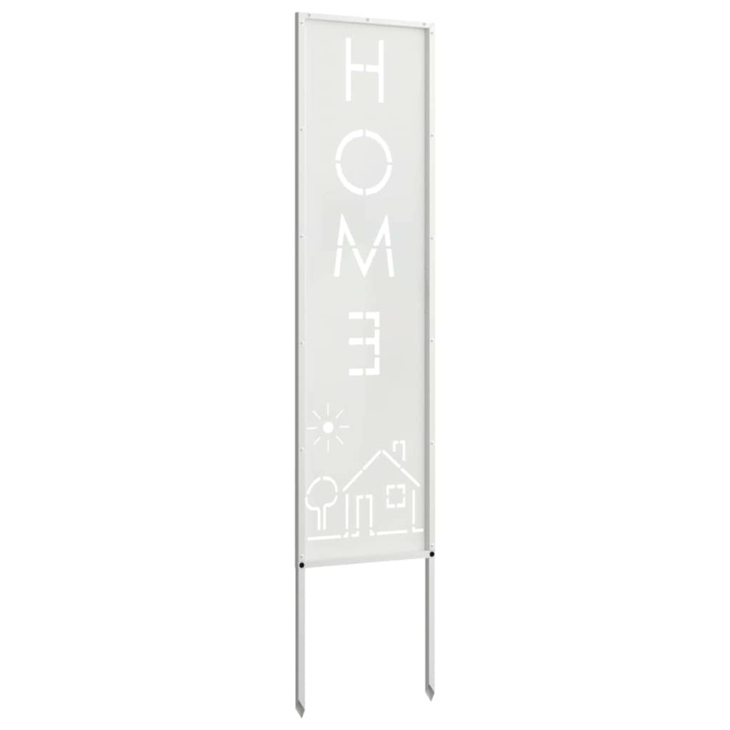 Trädgårds integritetsskärm Vit 32 x 140 cm Kallvalsat stål