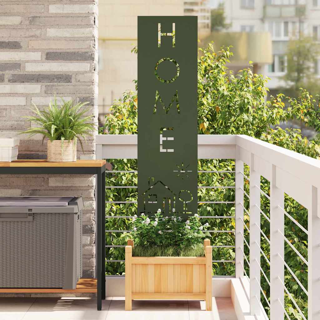 Trädgårds integritetsskärm Olivgrön 32 x 140 cm Kallvalsat stål