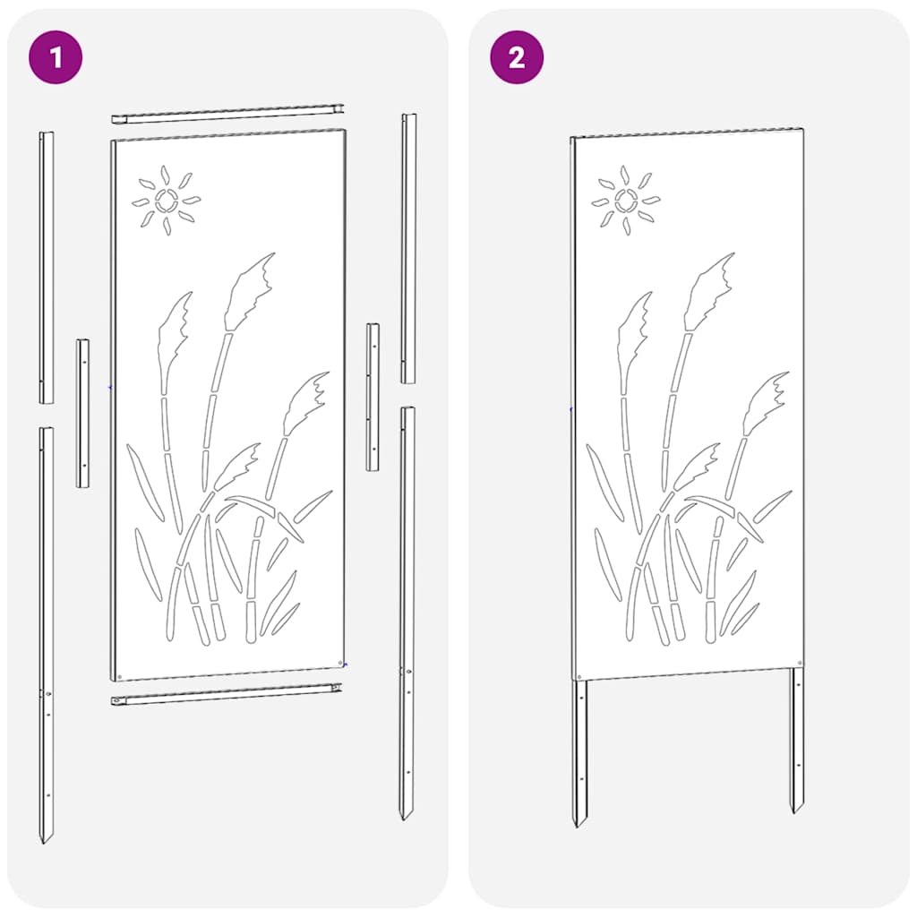 Trädgårds integritetsskärm Vit 50 x 140 cm Kallvalsat stål