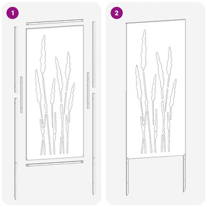 Trädgårds integritetsskärm Svart 50 x 140 cm Kallvalsat stål