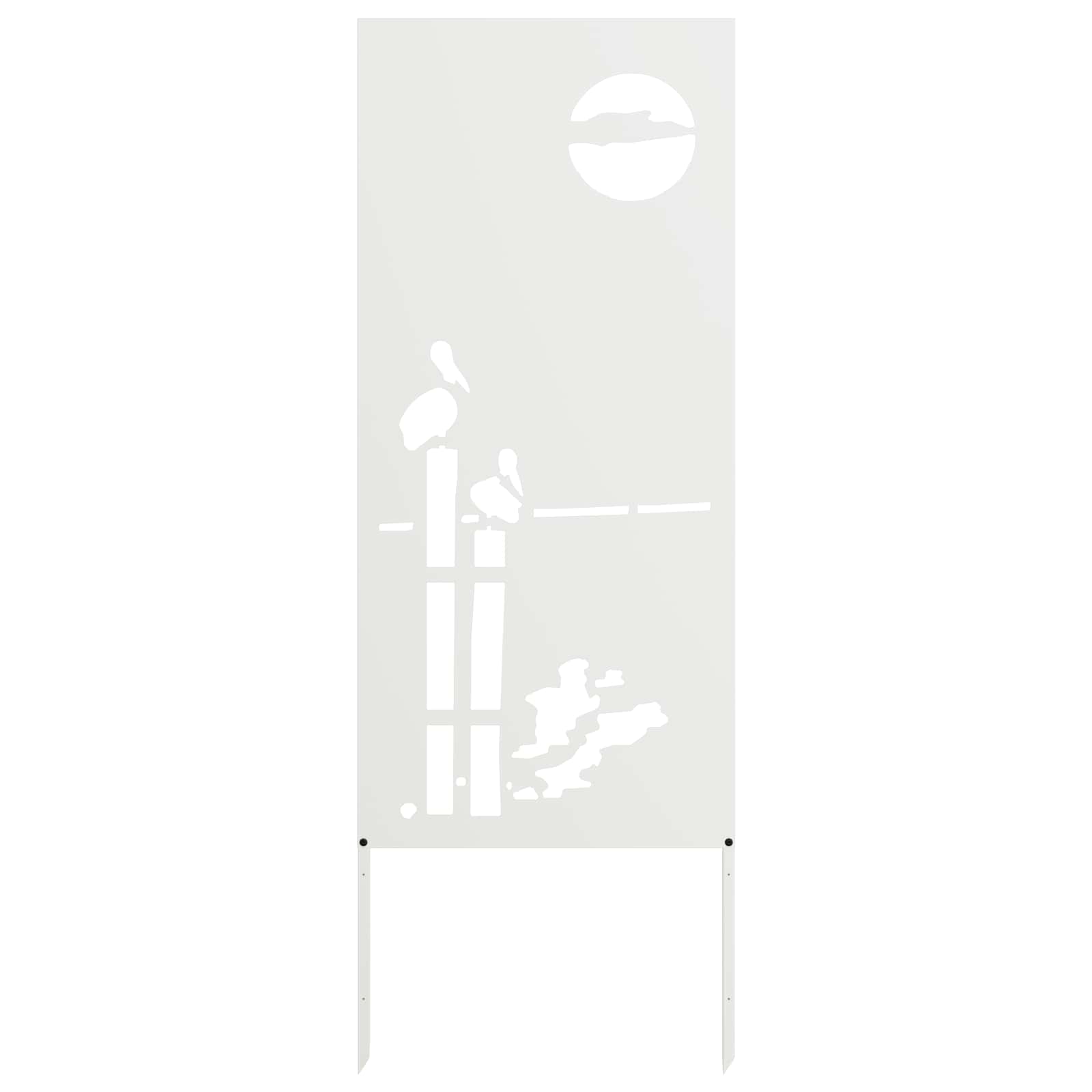 Trädgårds integritetsskärm Vit 50 x 140 cm Kallvalsat stål