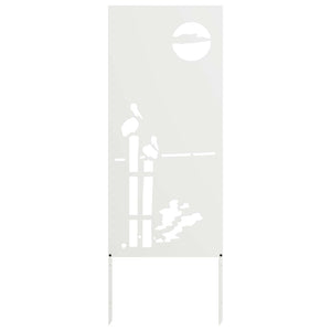 Trädgårds integritetsskärm Vit 50 x 140 cm Kallvalsat stål