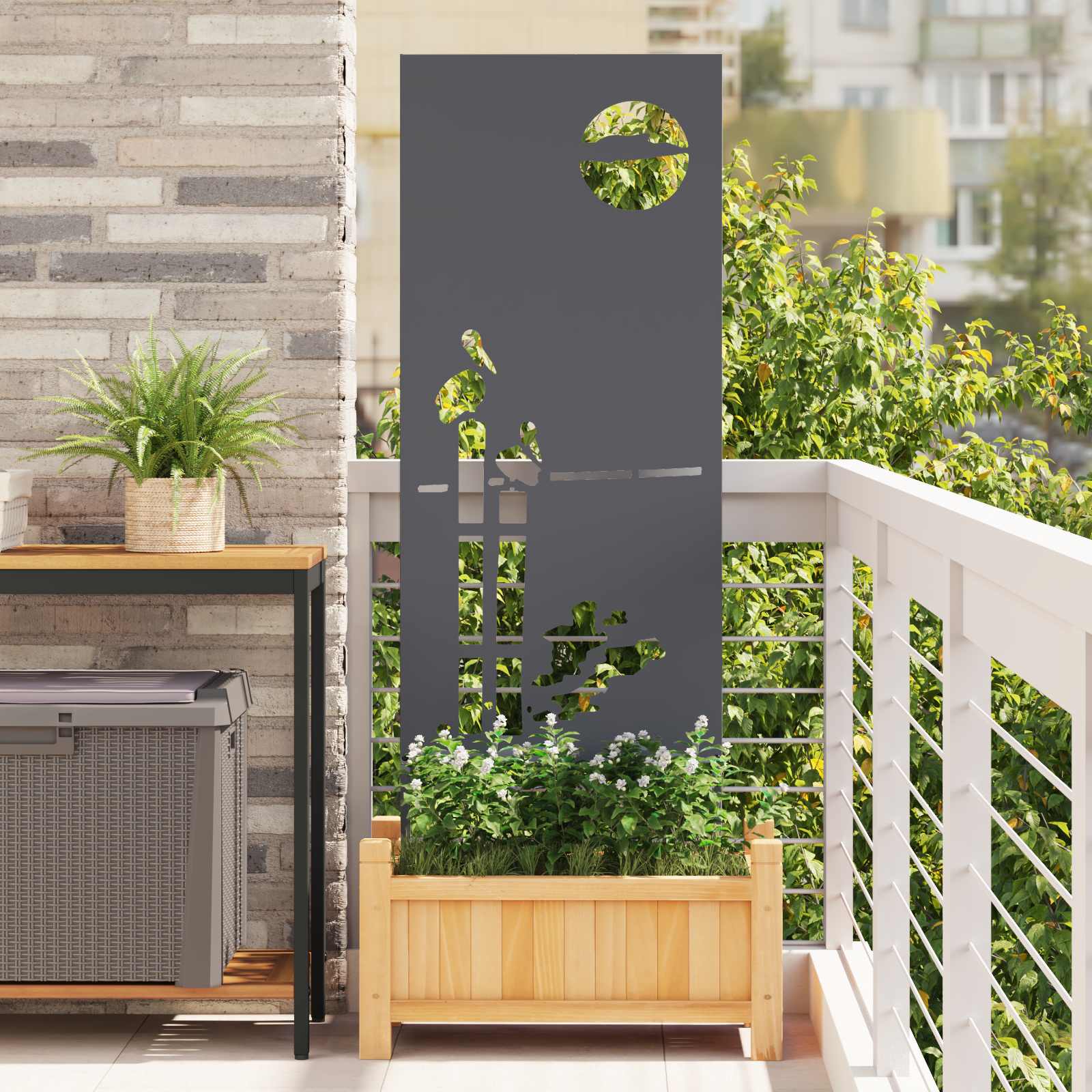 Trädgårds integritetsskärm Antracit 50 x 140 cm Kallvalsat stål