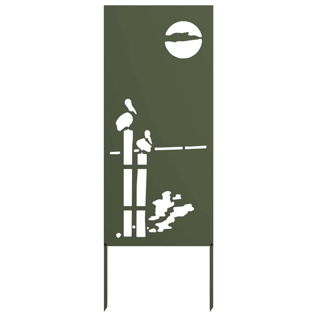 Trädgårds integritetsskärm Olivgrön 50 x 140 cm Kallvalsat stål