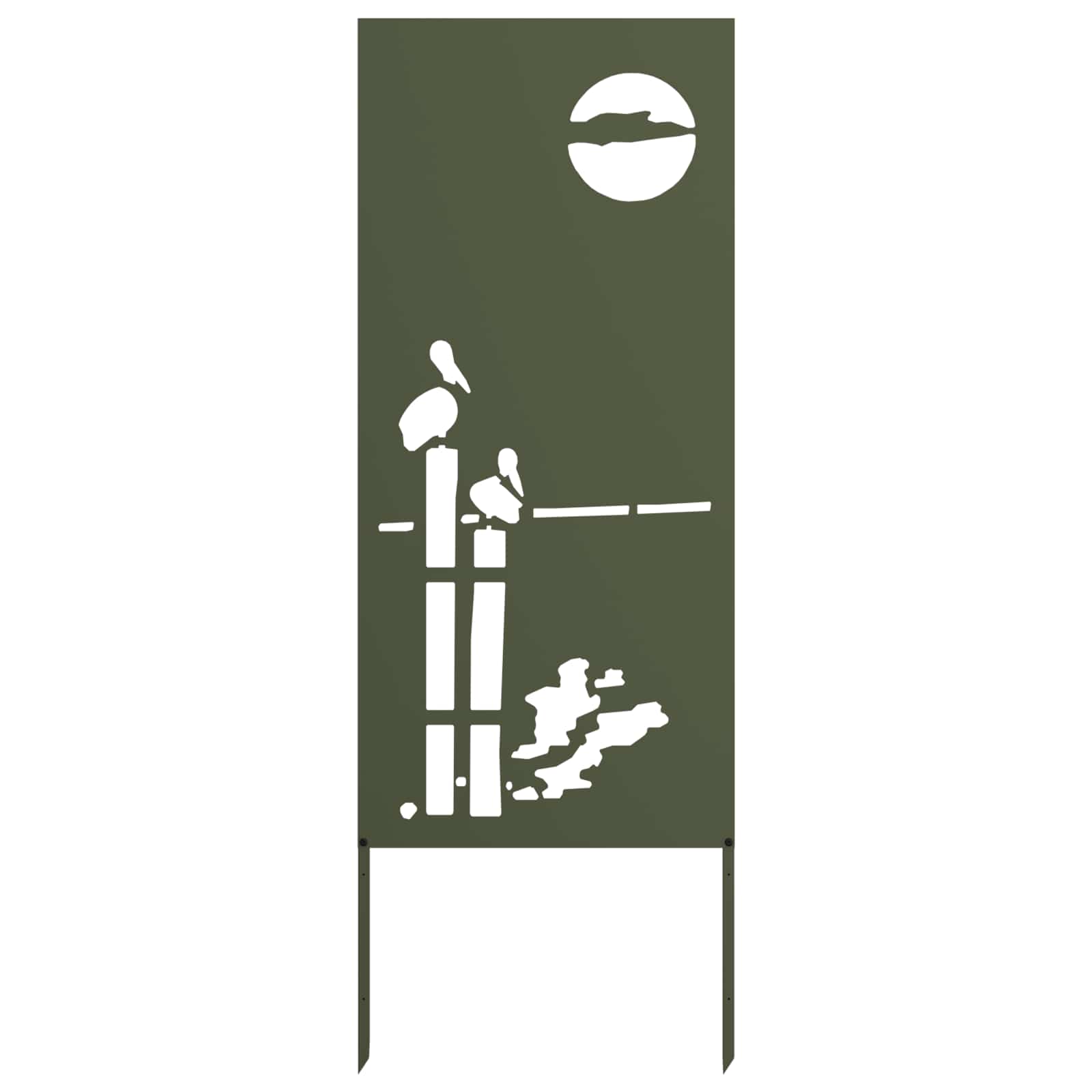 Trädgårds integritetsskärm Olivgrön 50 x 140 cm Kallvalsat stål