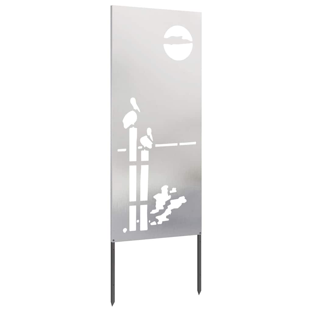 Trädgårds integritetsskärm Silver 50 x 140 cm Rostfritt stål