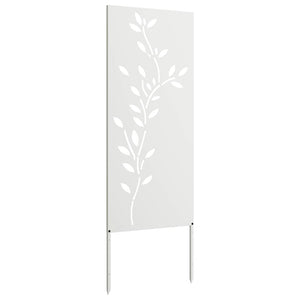 Trädgårds integritetsskärm Vit 50 x 140 cm Kallvalsat stål